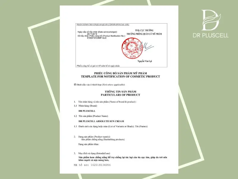 giay cong bo kem chong nang ac pro sun block dr pluscell