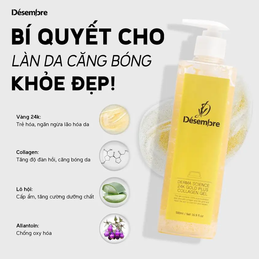 Gel vàng 24k Desembre 110ml 2 Gel vàng 24k Desembre 110ml - Ảnh 2