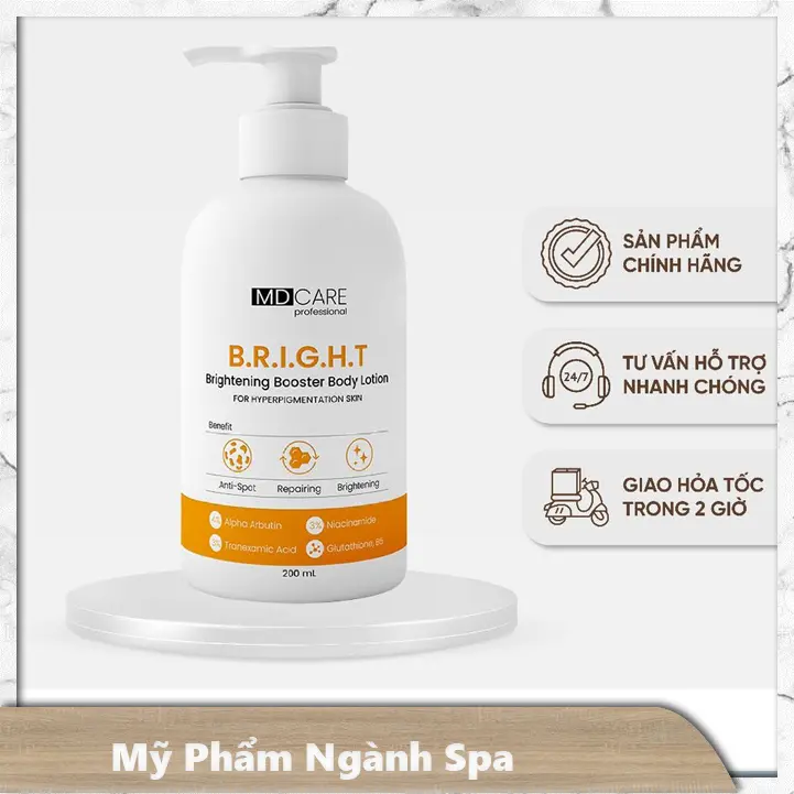 Sữa Dưỡng Thể MD Care Sáng Da Mờ Thâm Brightening Booster Body 1 SỮA DƯỠNG THỂ MD CARE