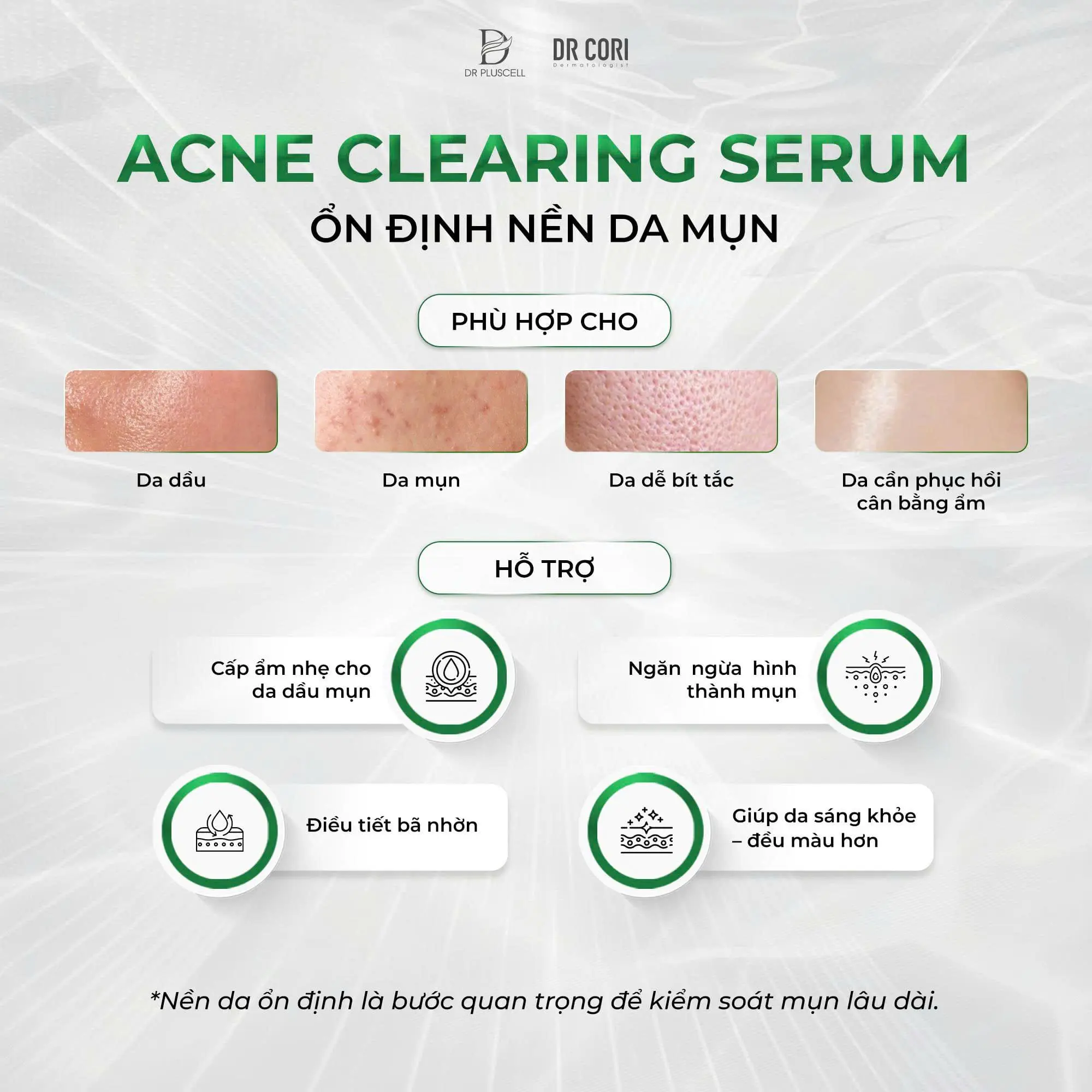 Serum giảm mụn ACNE CLEARING DR CORI CẤP ẨM KIỀM DẦU 30ML 5 Serum giảm mụn ACNE CLEARING DR CORI CẤP ẨM KIỀM DẦU 30ML - Ảnh 5