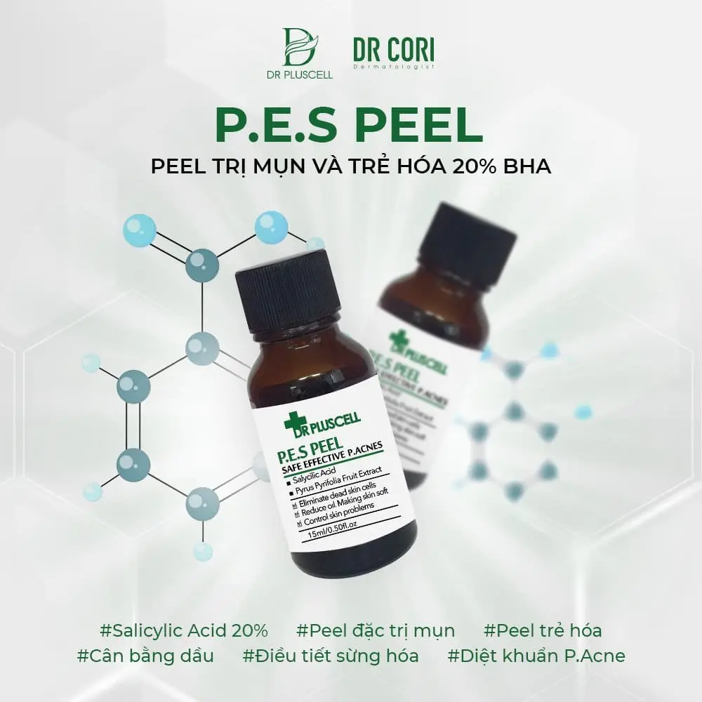 Peel Trị Mụn BHA DR Pluscell 20% triệt dầu trẻ hoá da PES PEEL 2 Peel Trị Mụn BHA DR Pluscell 20% triệt dầu trẻ hoá da PES PEEL - Ảnh 2