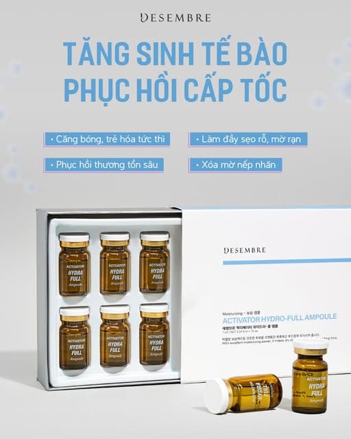 Tế bào gốc cấp ẩm căng bóng Desembre H+ Hộp 10 lọ 2 Tế bào gốc cấp ẩm căng bóng Desembre H+ Hộp 10 lọ - Ảnh 2
