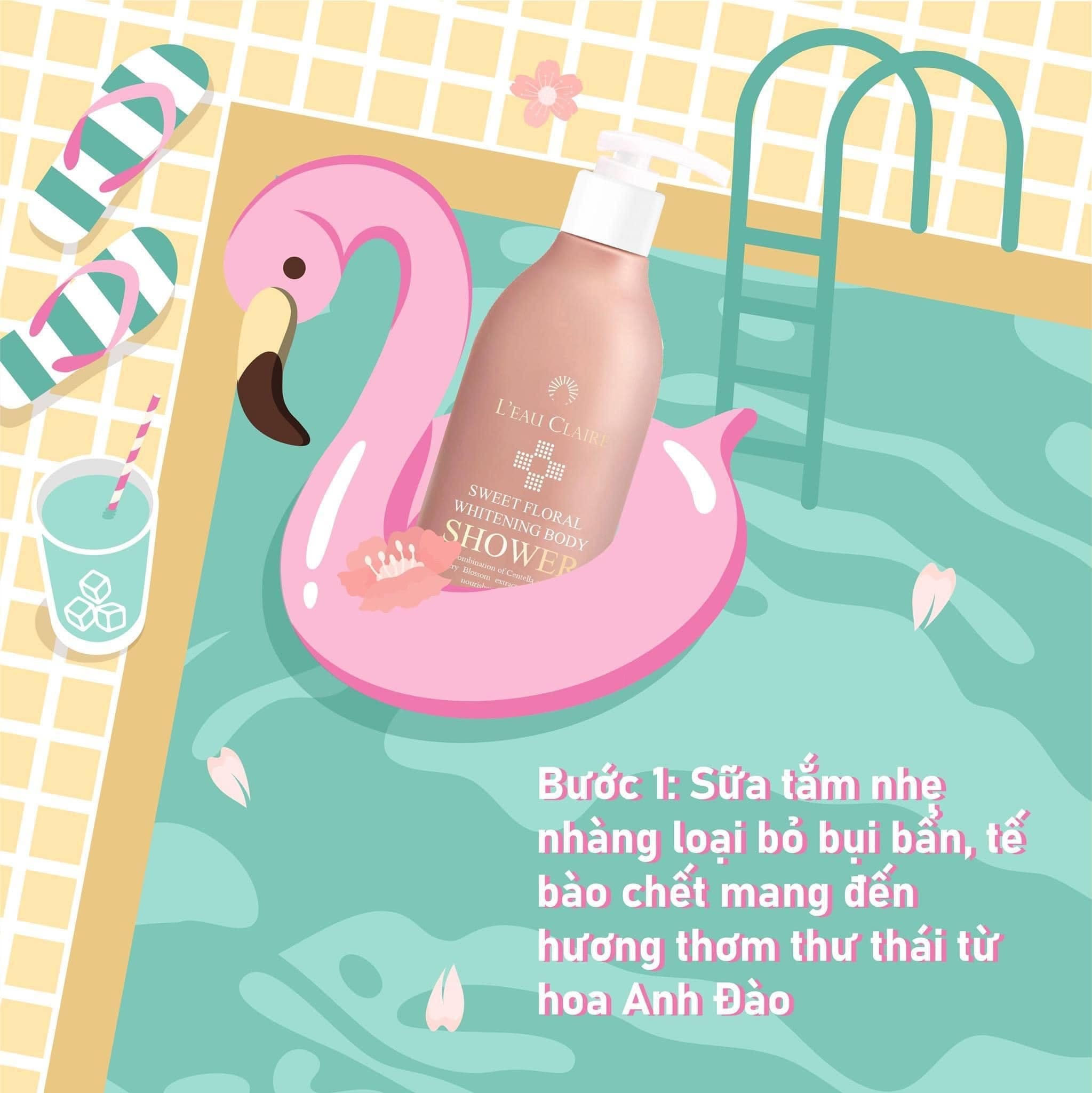 Bộ tắm trắng L'eau claire 12 cach su dung bo tam trang leu clair