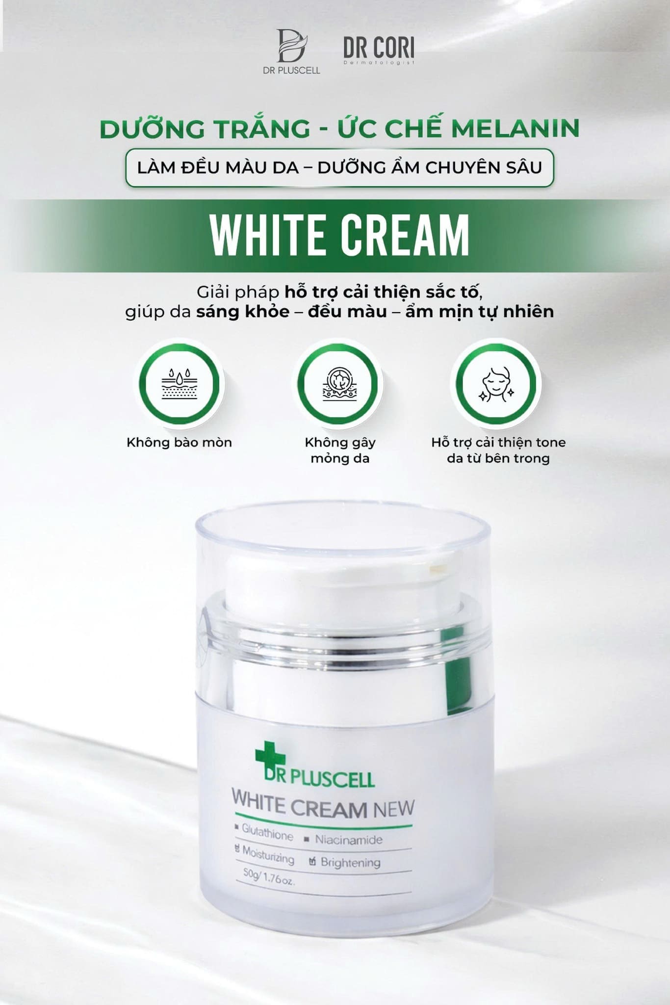 Kem dưỡng trắng da DR pluscell white cream 50g mẫu mới 5 Kem dưỡng trắng da DR pluscell white cream 50g mẫu mới - Ảnh 5