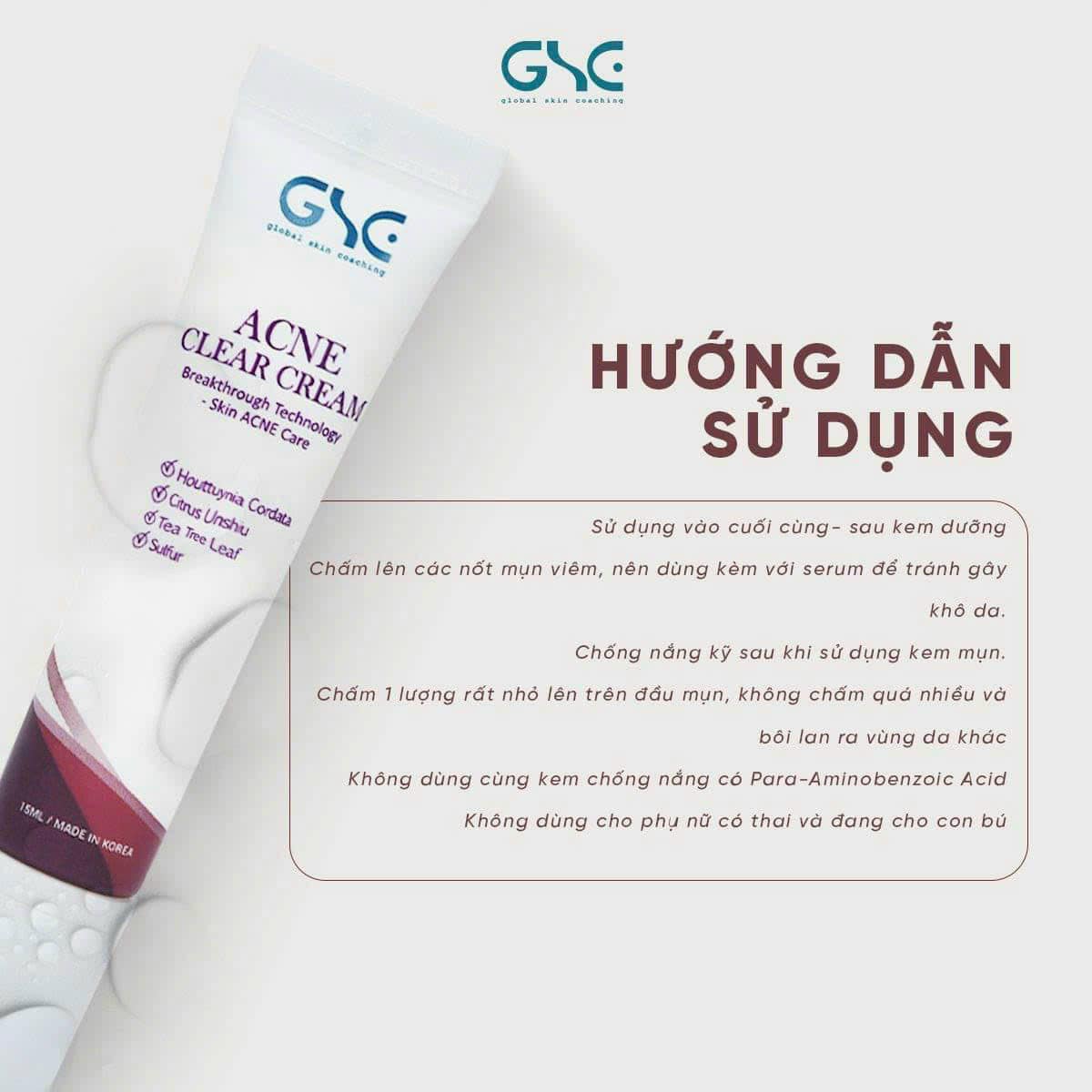 Kem chấm mụn GSC Acne Clear Cream 15ml 3 Kem chấm mụn GSC Acne Clear Cream 15ml - Ảnh 3
