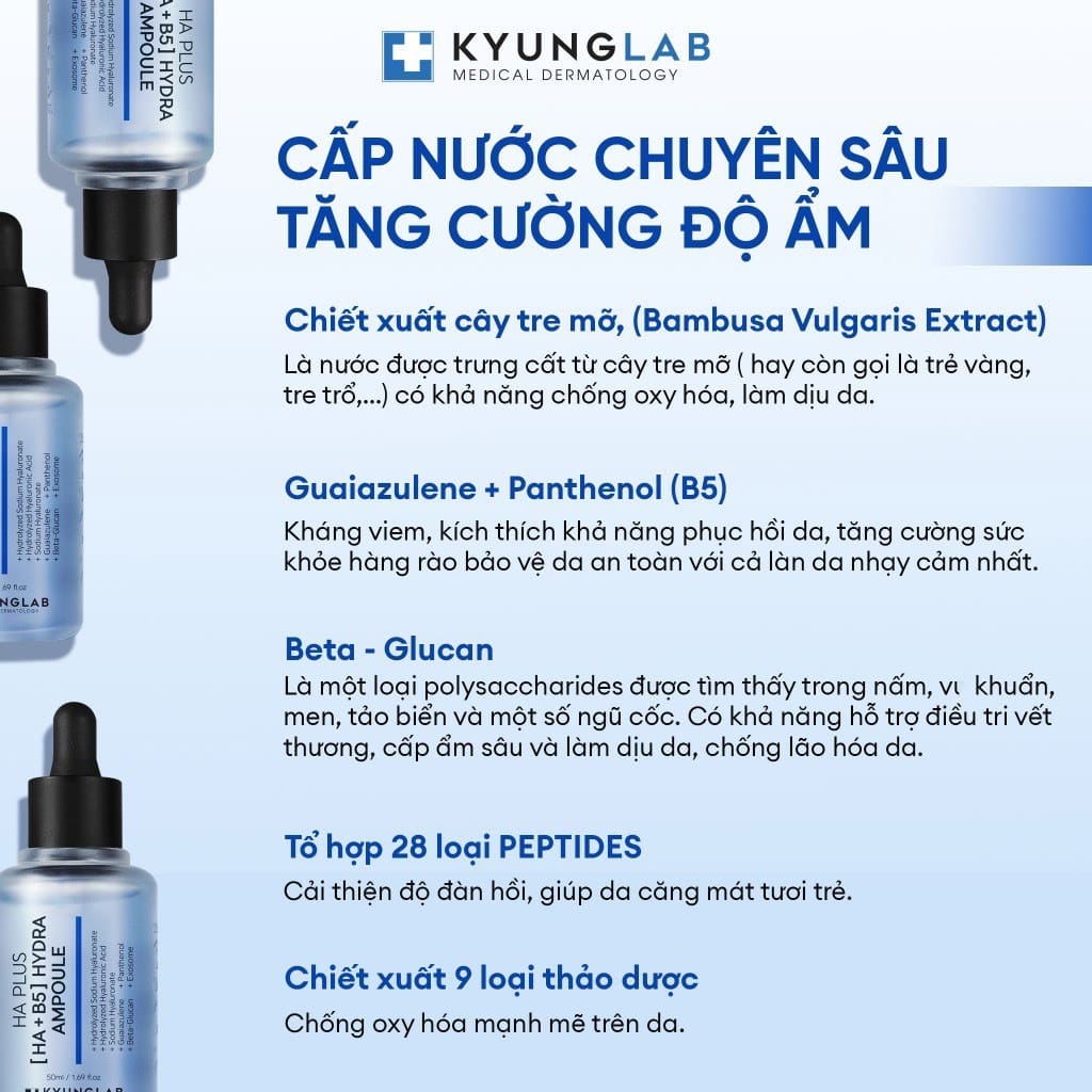 Serum HA B5 KYUNGLAB 100ml PLUS HYDRA AMPOULE 3 Serum HA B5 KYUNGLAB 100ml PLUS HYDRA AMPOULE - Ảnh 3
