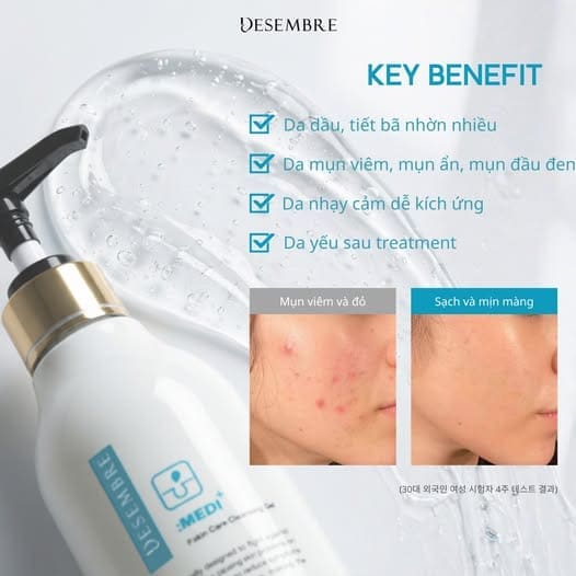 Gel Rửa Mặt Dịu Da Mụn Desembre Medi Epi Science Skin Care Cleansing Gel 200ml 3 Gel Rửa Mặt Dịu Da Mụn Desembre Medi Epi Science Skin Care Cleansing Gel 200ml - Ảnh 3