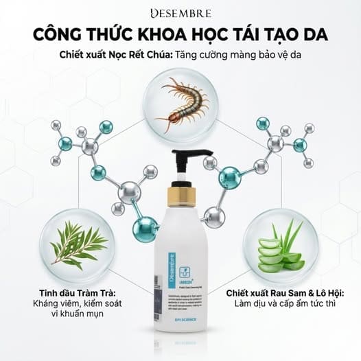 Gel Rửa Mặt Dịu Da Mụn Desembre Medi Epi Science Skin Care Cleansing Gel 200ml 2 Gel Rửa Mặt Dịu Da Mụn Desembre Medi Epi Science Skin Care Cleansing Gel 200ml - Ảnh 2