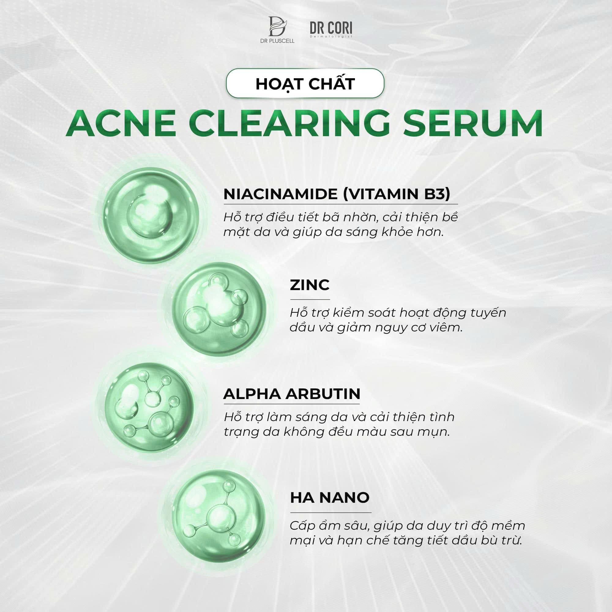 Serum giảm mụn ACNE CLEARING DR CORI CẤP ẨM KIỀM DẦU 30ML 4 Serum giảm mụn ACNE CLEARING DR CORI CẤP ẨM KIỀM DẦU 30ML - Ảnh 4