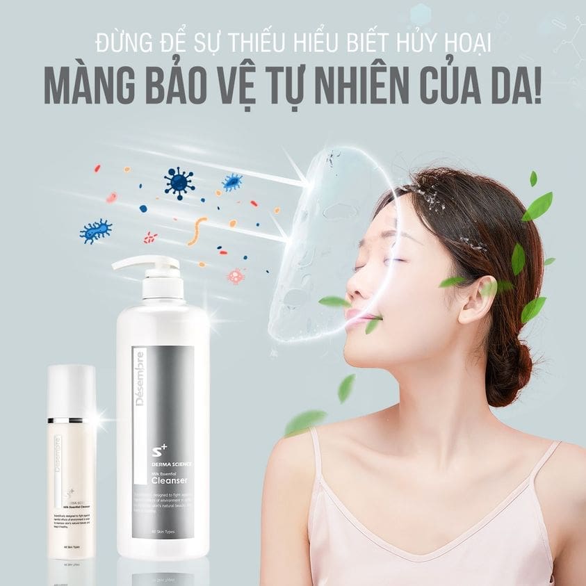 Sữa Rửa Mặt Desembre Derma Science Milk Essencial Cleanser 150ml 3 Sữa Rửa Mặt Desembre Derma Science Milk Essencial Cleanser 150ml - Ảnh 3