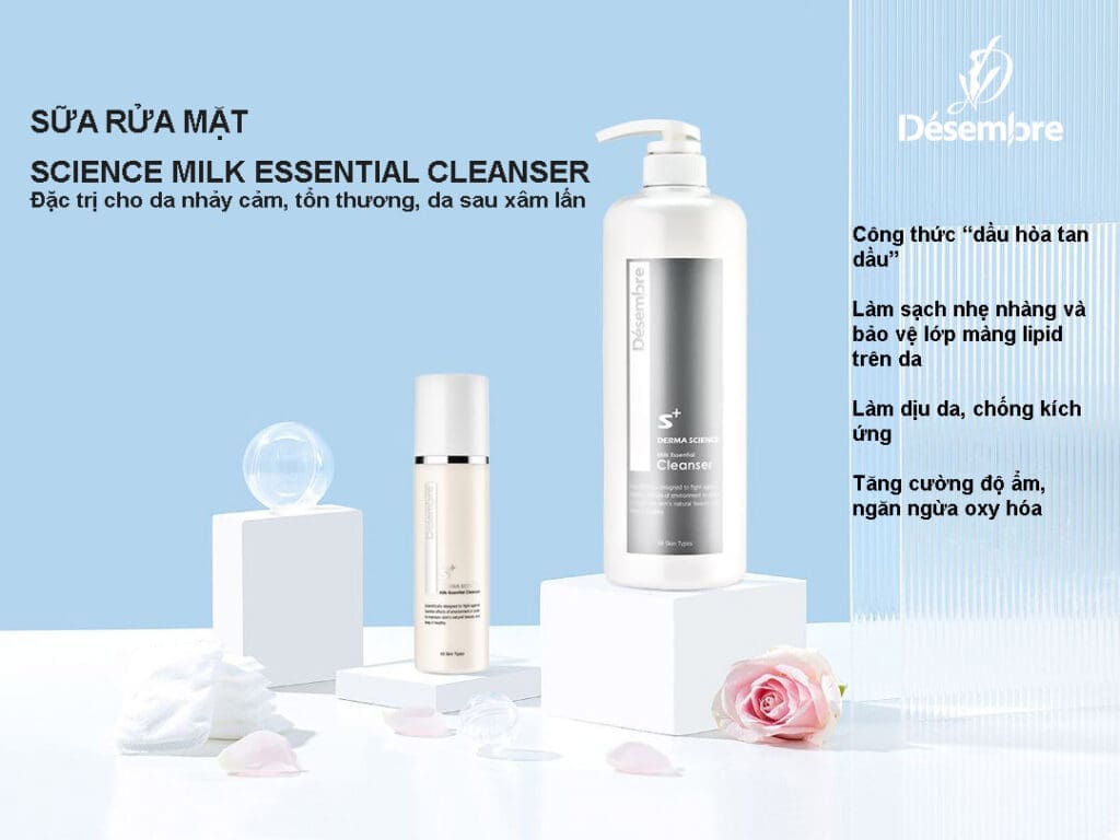 Sữa Rửa Mặt Desembre Derma Science Milk Essencial Cleanser 150ml 4 Sữa Rửa Mặt Desembre Derma Science Milk Essencial Cleanser 150ml - Ảnh 4