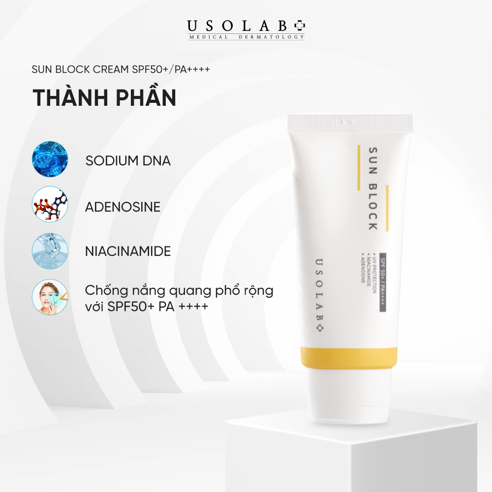 Kem Chống Nắng Dưỡng Trắng USOLAB SUN BLOCK SPF 50 PA 50g 3 Kem Chống Nắng Dưỡng Trắng USOLAB SUN BLOCK SPF 50 PA 50g - Ảnh 3